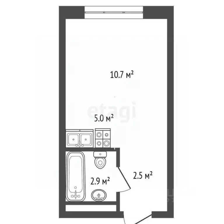 Студия Саха (Якутия), Якутск Новопортовской кв-л, 1А (21.1 м) - Фото 2