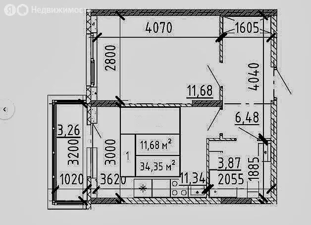 1-комнатная квартира: посёлок Аннино, улица Якова Золина, 36 (34 м) - Фото 1