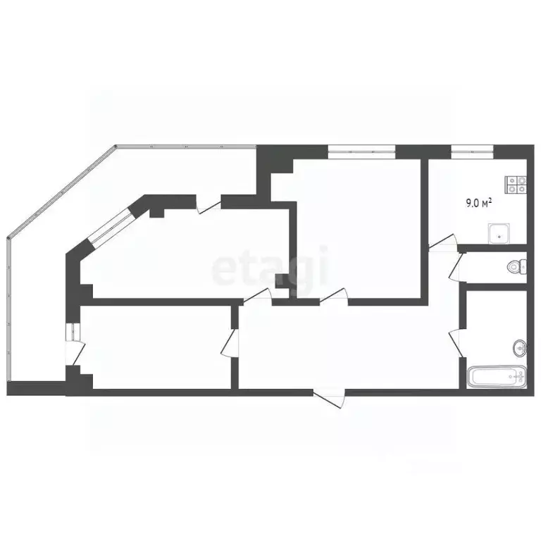 3-к кв. Забайкальский край, Чита ул. Богомягкова, 107 (90.8 м) - Фото 2