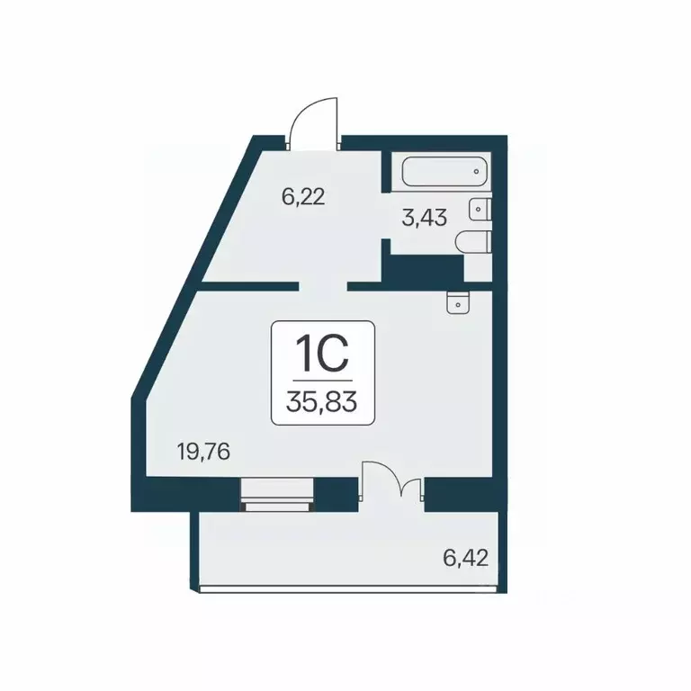 1-к кв. Новосибирская область, Новосибирск Ипподромская ул., 12 (35.7 ... - Фото 1