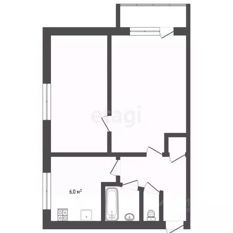 2-к кв. Тюменская область, Тюмень ул. Карла Маркса, 12 (36.9 м) - Фото 1
