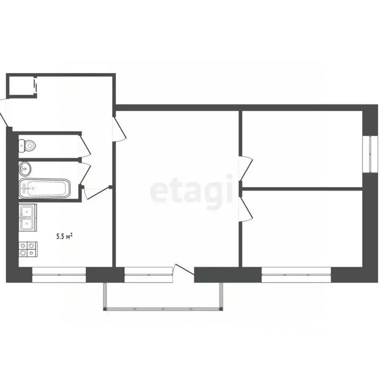 3-к кв. Нижегородская область, Кстово 3-й мкр, 18 (49.5 м) - Фото 2