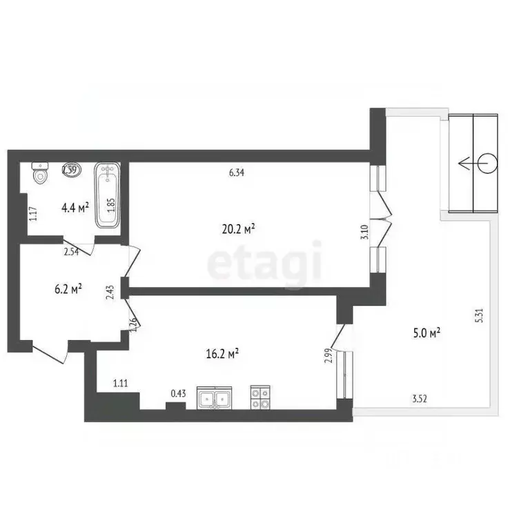 1-к кв. Калининградская область, Светлогорск ул. Динамо, 14 (61.0 м) - Фото 2