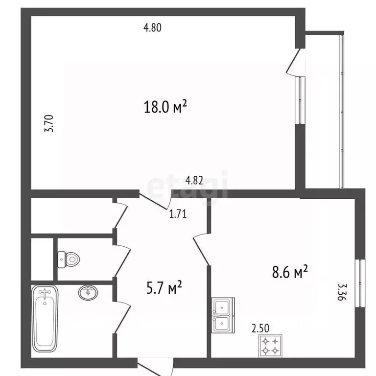 1-к кв. Санкт-Петербург, Санкт-Петербург, Петергоф Чебышевская ул., ... - Фото 2