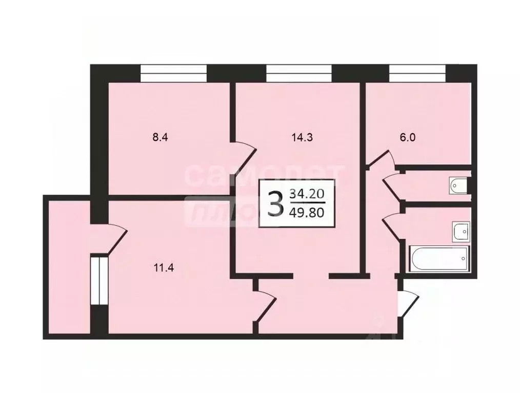 3-к кв. Московская область, Котельники Силикат мкр, 26 (52.0 м) - Фото 2