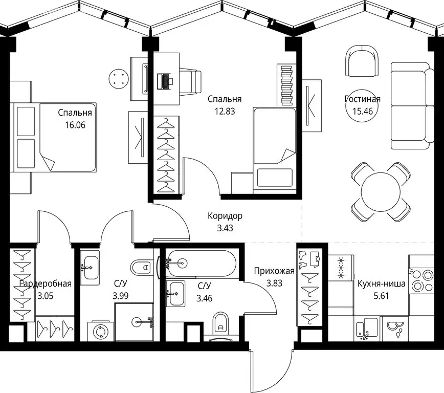 2-комнатная квартира: Москва, ЖК Мира (67.72 м) - Фото 2