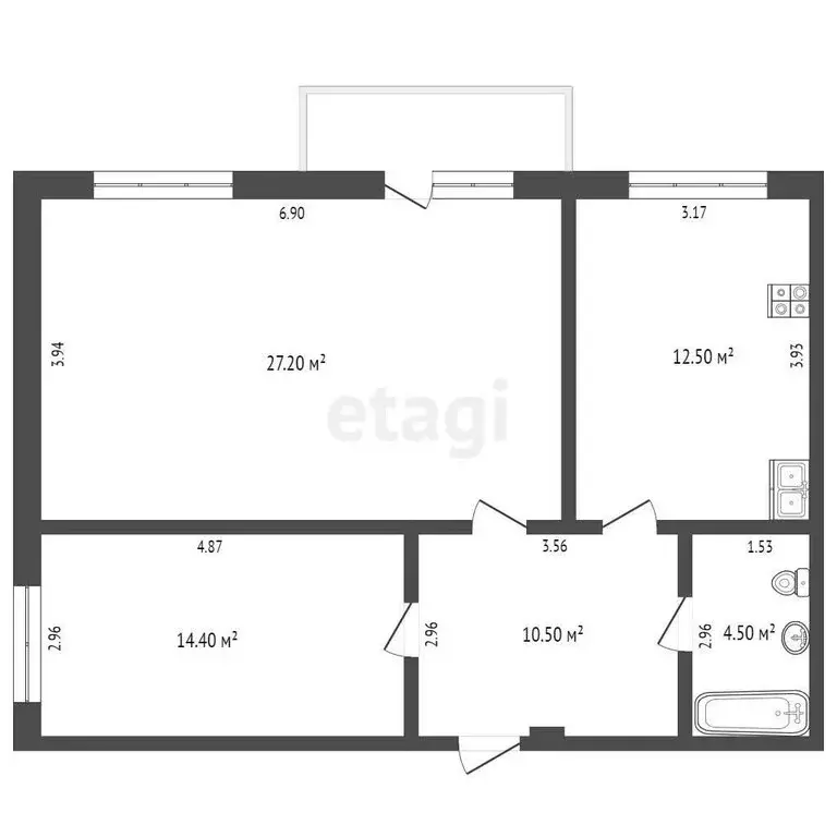 2-комнатная квартира: Севастополь, Щитовая улица, 24А (70.1 м) - Фото 0