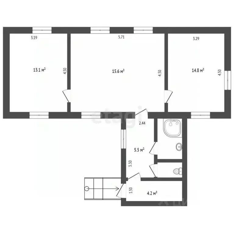 3-к кв. Крым, Симферополь ул. Потемкинская (69.0 м) - Фото 2