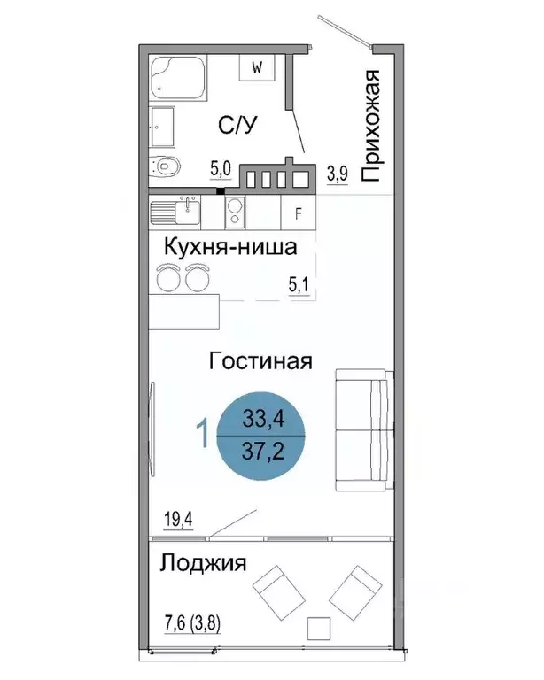 1-к кв. Крым, Керчь Белый город жилой комплекс (37.2 м) - Фото 0