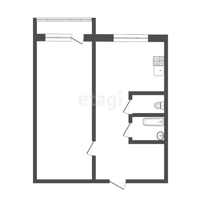 1-комнатная квартира: Дмитров, микрорайон имени В.Н. Махалина, 3 (37.5 ... - Фото 1
