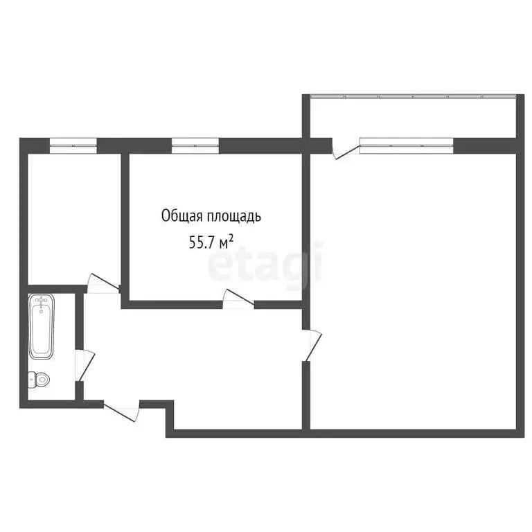 2-комнатная квартира: Юрга, Кузбасский проспект, 28А (55.7 м) - Фото 0