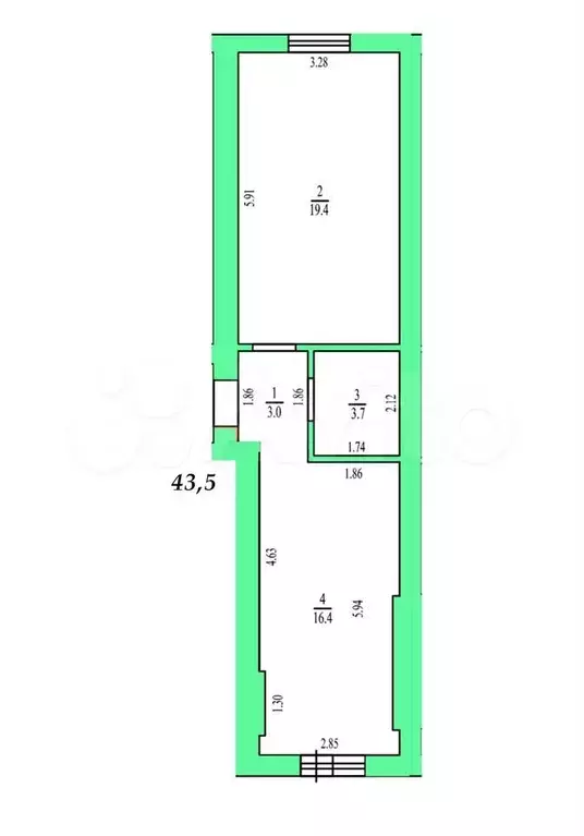 Квартира-студия, 26 м, 3/4 эт. - Фото 0