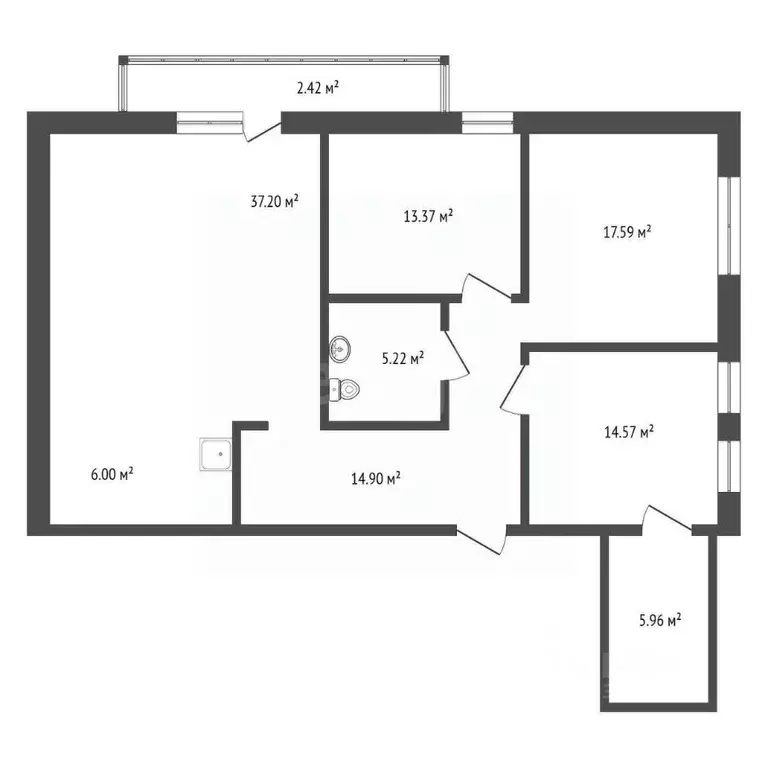 4-к кв. Красноярский край, Красноярск ул. Авиаторов, 3 (121.2 м) - Фото 2