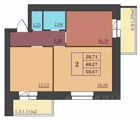 2-к кв. Ярославская область, Ярославль Северный жилрайон, 15-й мкр,  ... - Фото 1