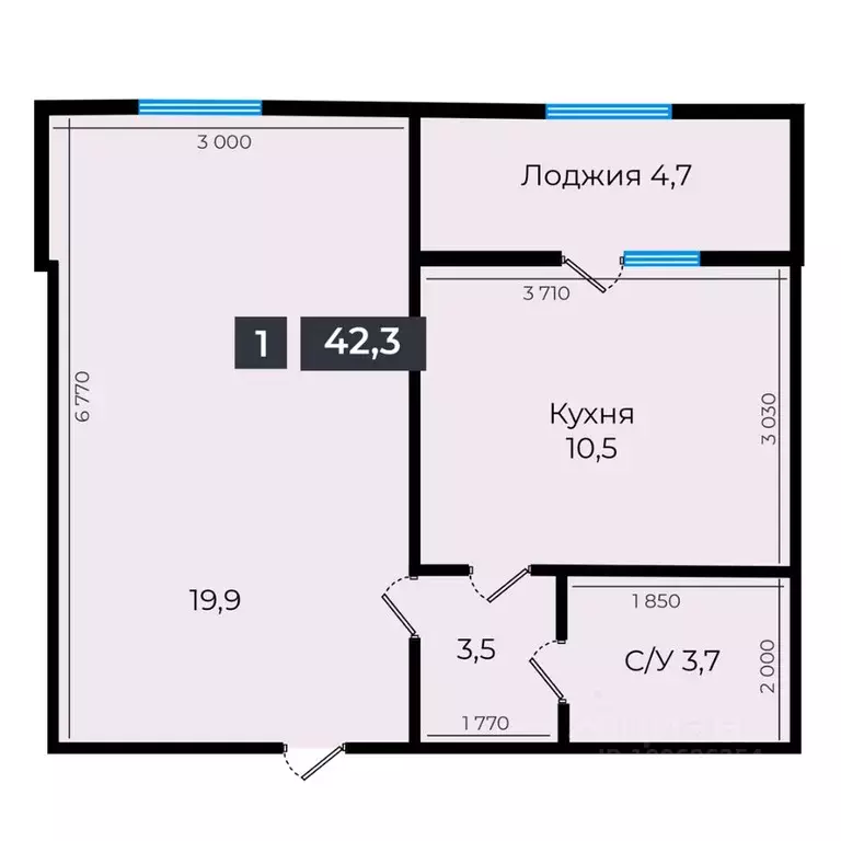 1-к кв. Ставропольский край, Ставрополь ул. Южный обход, 53В (42.3 м) - Фото 1