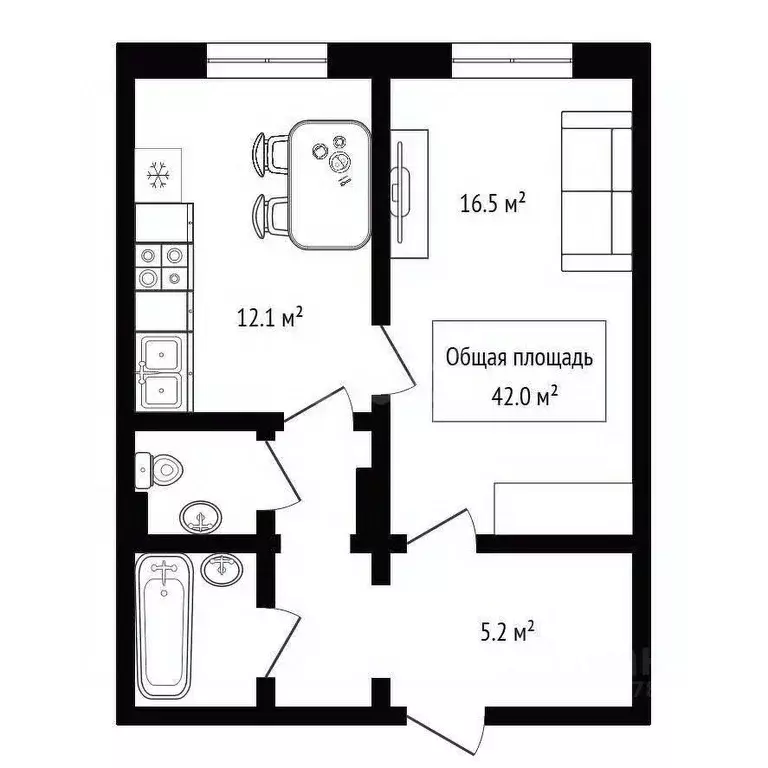 1-к кв. Новосибирская область, Новосибирск ул. В. Высоцкого, 40/2 ... - Фото 1