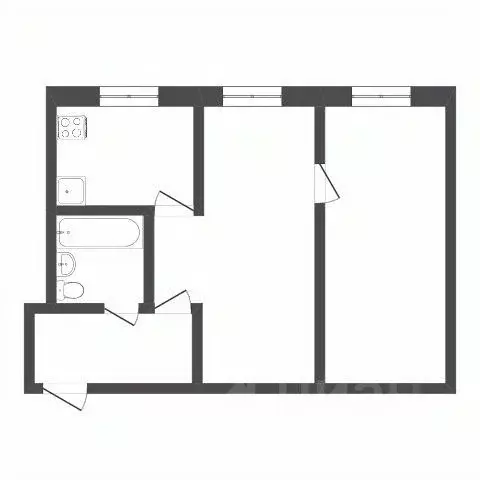 2-к кв. Брянская область, Брянск ул. Рылеева, 48 (43.1 м) - Фото 2