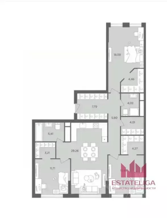 4-к кв. Москва Шмитовский проезд, 39к8 (118.6 м) - Фото 2