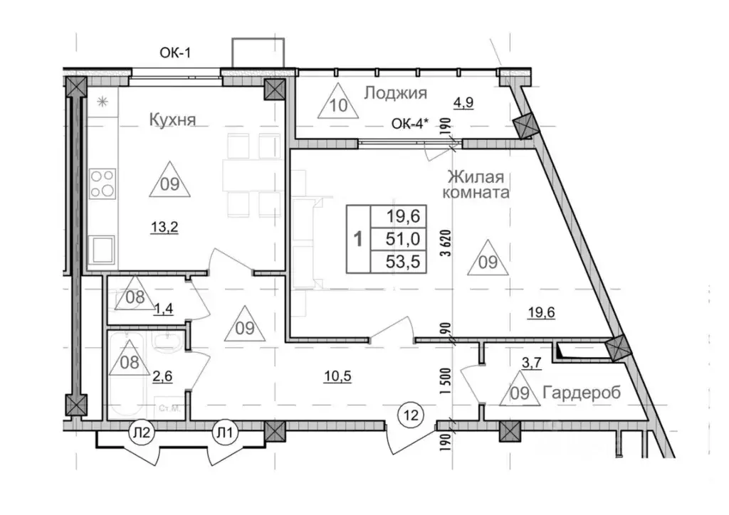 1-к кв. белгородская область, старый оскол космос мкр, 11 (53.5 м) - Фото 0