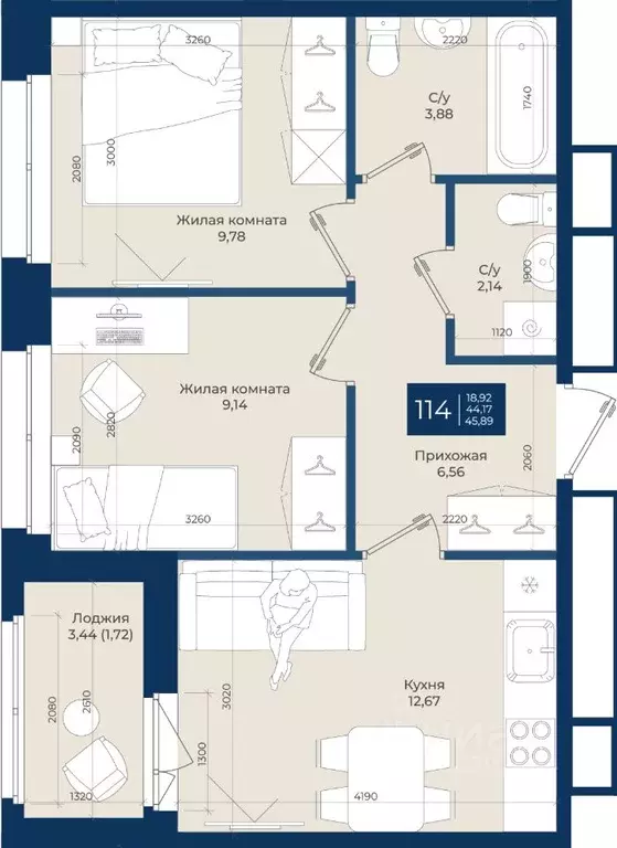2-к кв. Ленинградская область, Ломоносовский район, Аннинское ... - Фото 1