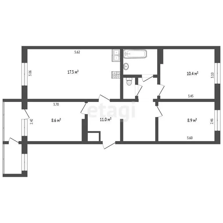 3-комнатная квартира: Петропавловск-Камчатский, улица Академика ... - Фото 1