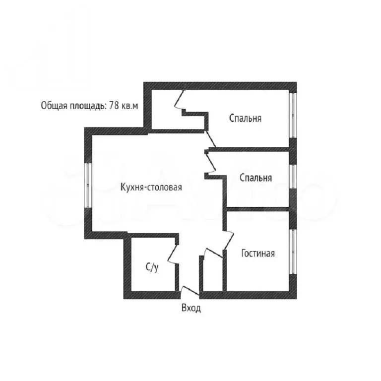 3-к. квартира, 78 м, 5/9 эт. - Фото 0