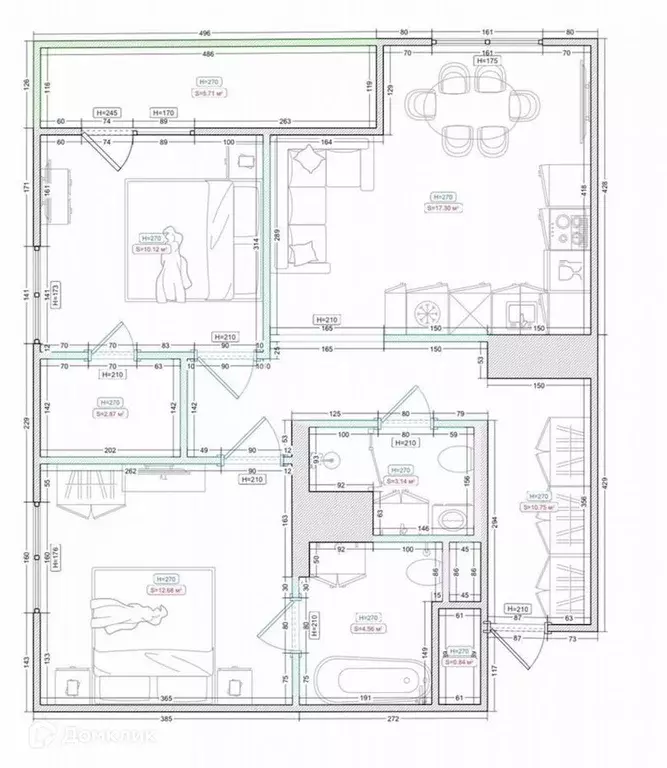 Продаётся 2-к квартира, 67 м - Фото 1