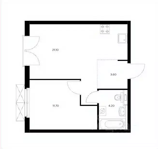 2-к кв. Москва бул. Чкаловский, 9к2 (40.6 м) - Фото 2