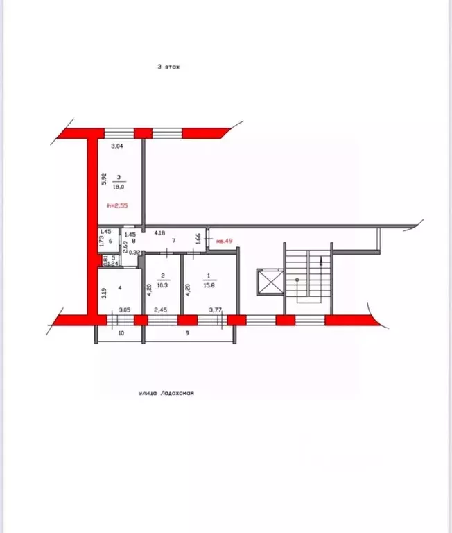 3-к кв. Пензенская область, Пенза Ладожская ул., 156 (67.8 м) - Фото 1