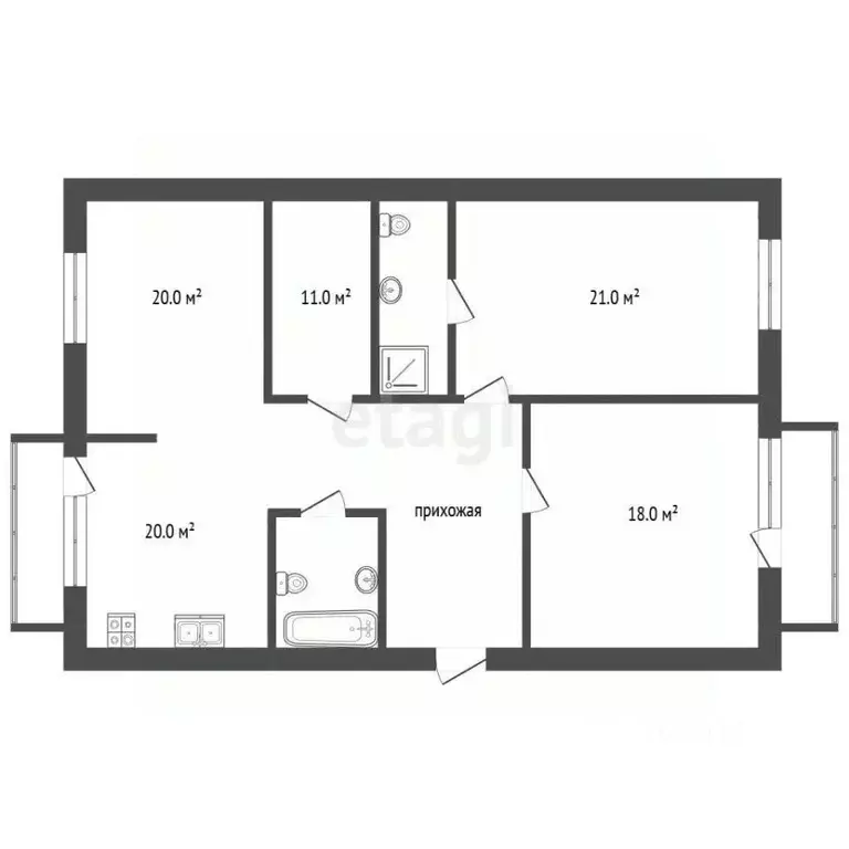 3-к кв. Московская область, Ленинский городской округ, Измайлово пгт ... - Фото 2