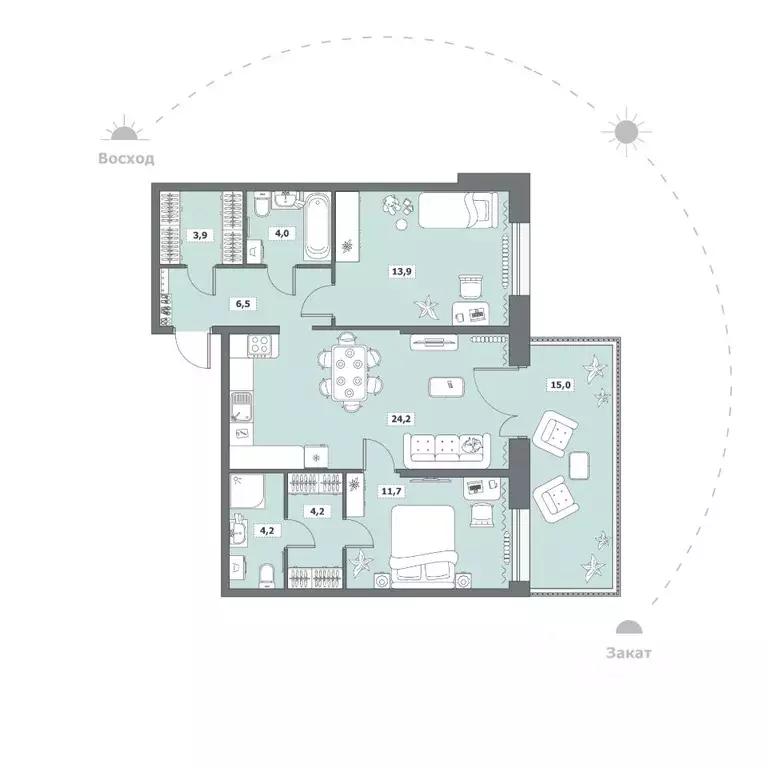 2-к кв. Вологодская область, Вологда Медуницинская ул., 13 (87.6 м) - Фото 1