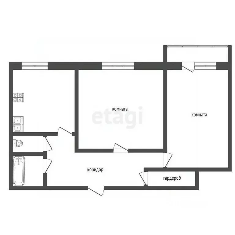 2-к кв. Коми, Усинск ул. Мира, 13А (50.6 м) - Фото 1