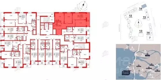 3-к кв. Санкт-Петербург бул. Александра Грина, 4 (89.9 м) - Фото 1