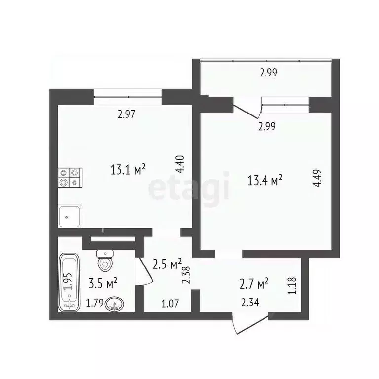 1-к кв. Тюменская область, Тюмень Антипино мкр, ул. Буденного, 1Ак1 ... - Фото 1