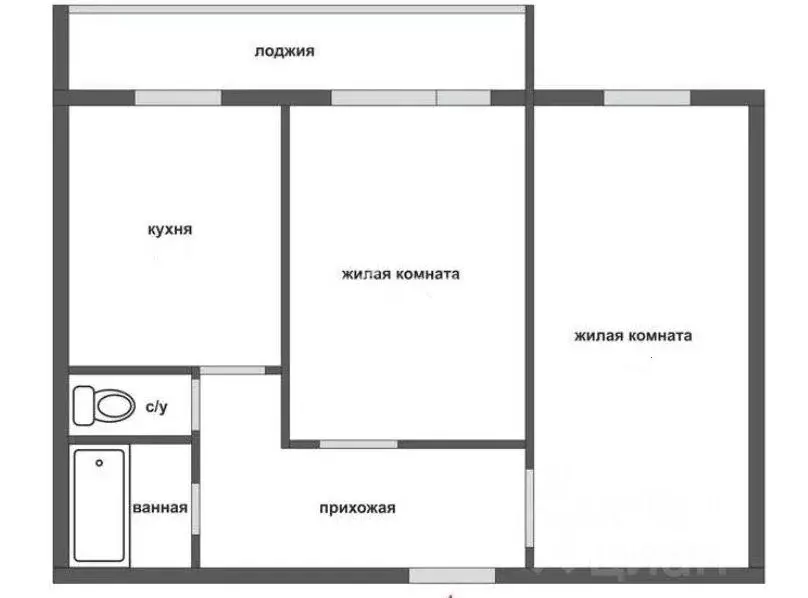 2-к кв. Свердловская область, Екатеринбург ул. Викулова, 32А (47.8 м) - Фото 1
