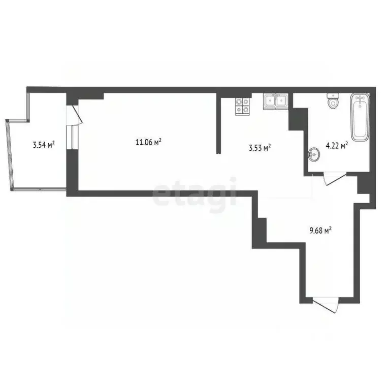 Студия Ростовская область, Ростов-на-Дону ул. Ларина, 45с7 (30.0 м) - Фото 1