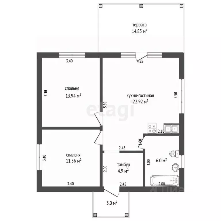 Дом в Самарская область, Красноярский район, Новый Буян с/пос, с. ... - Фото 1