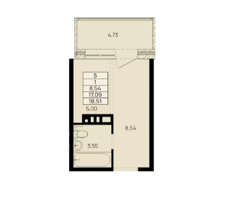 1-к кв. Иркутская область, Иркутск ул. Баррикад (21.82 м) - Фото 1