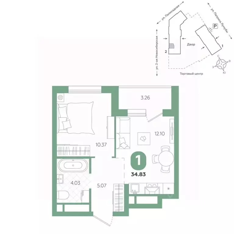 1-к кв. Свердловская область, Екатеринбург ул. Патриса Лумумбы, 4А ... - Фото 0