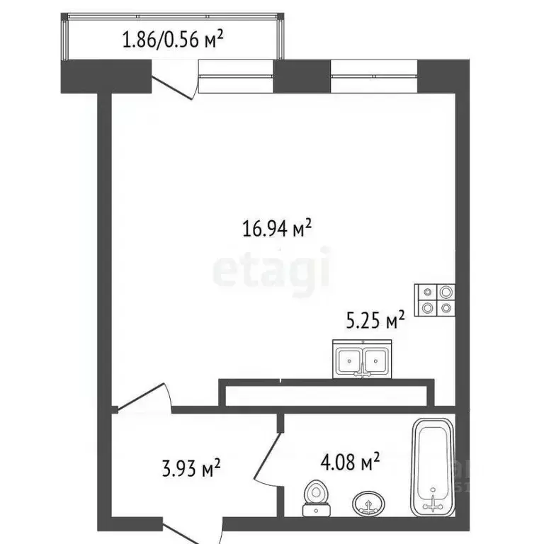 Студия Ростовская область, Ростов-на-Дону просп. Соколова, 68/118Вс1 ... - Фото 2