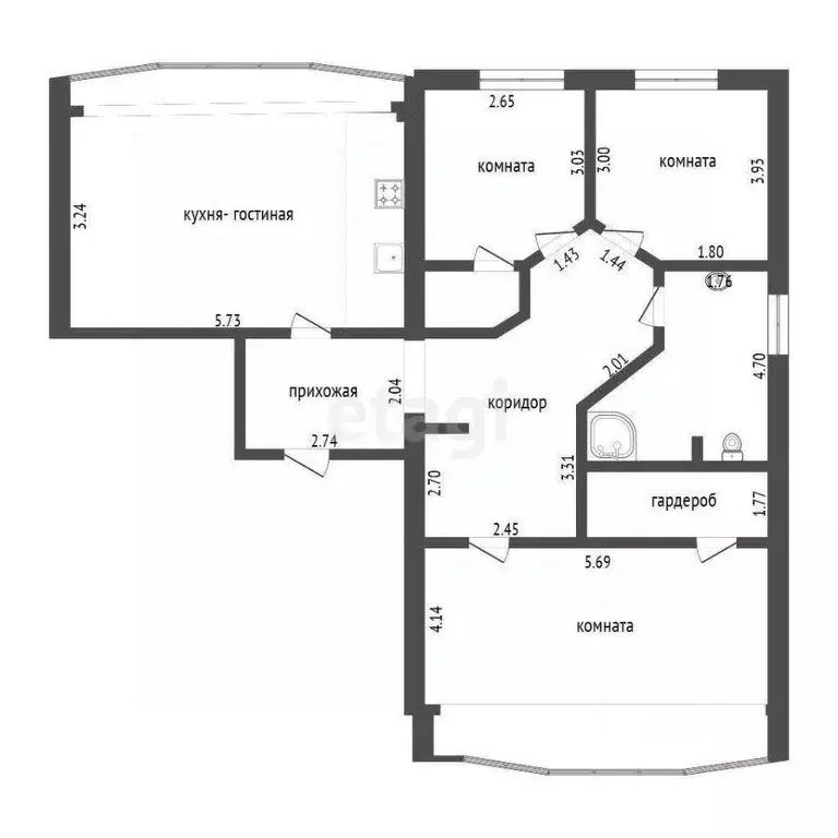 3-к кв. Тюменская область, Тюмень ул. Короленко, 12 (118.8 м) - Фото 2