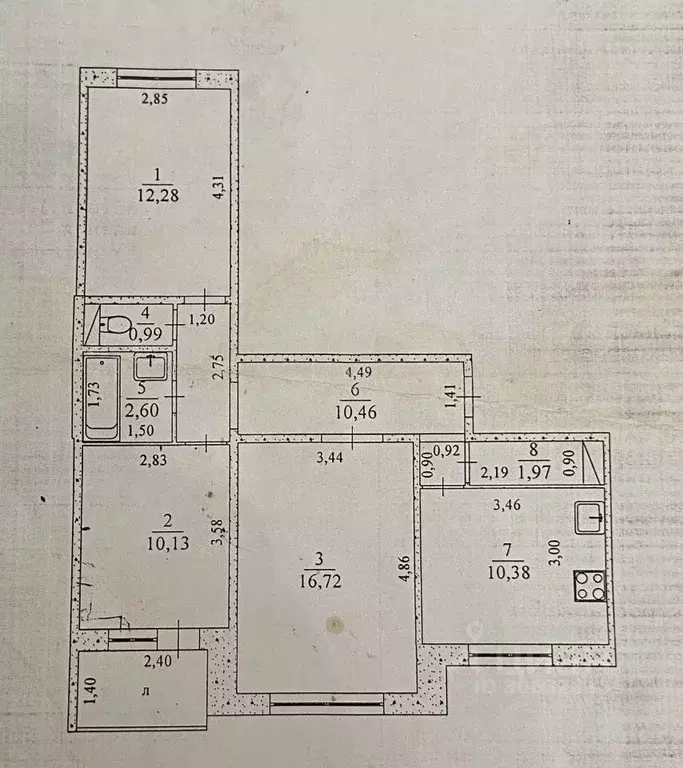 3-к кв. Ульяновская область, Ульяновск ул. Скочилова, 1 (65.5 м) - Фото 0