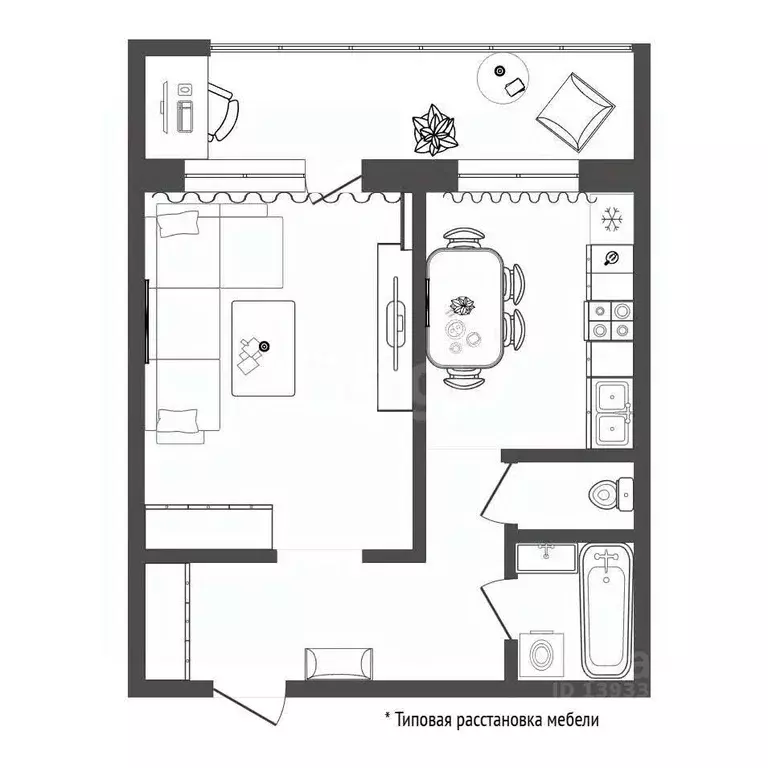 1-к кв. Тюменская область, Тюмень ул. Прокопия Артамонова, 15 (33.8 м) - Фото 2