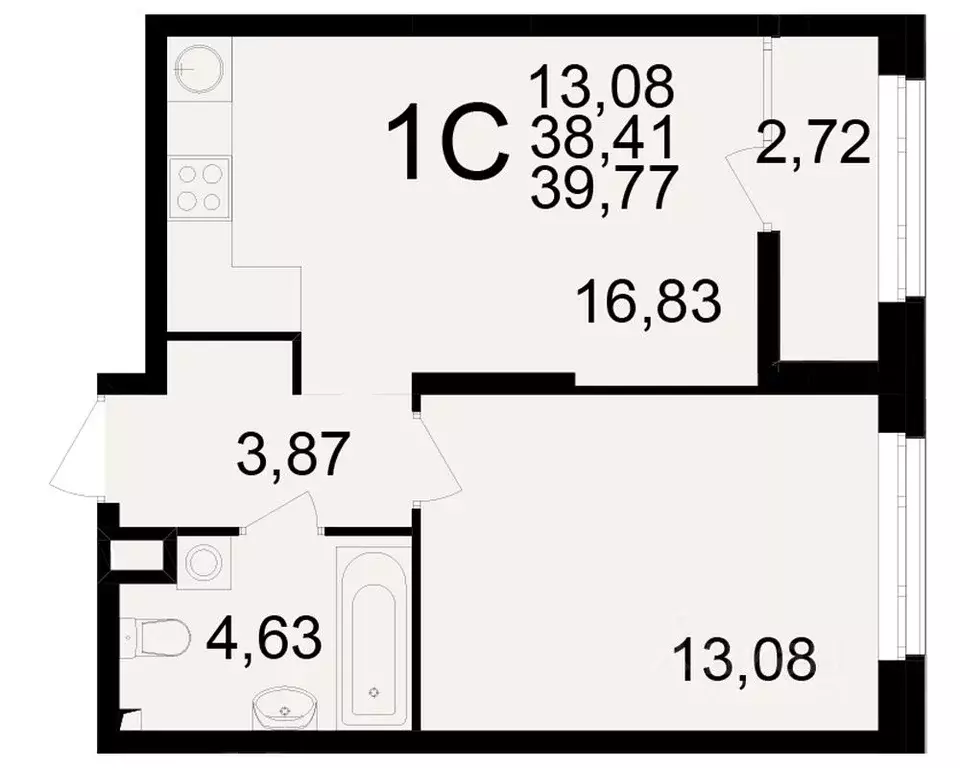 1-к кв. Рязанская область, Рязань Аура жилой комплекс (38.41 м) - Фото 1