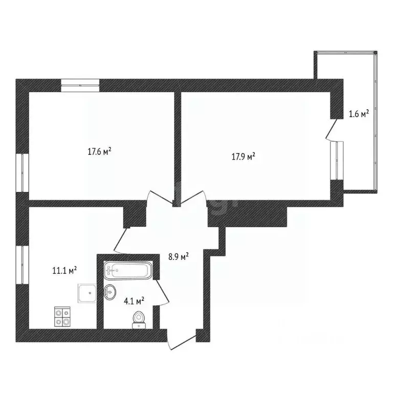 2-к кв. Нижегородская область, Нижний Новгород Грузинская ул., 29 ... - Фото 1