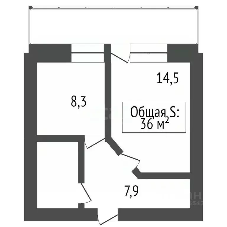1-к кв. Кемеровская область, Кемерово ул. Дружбы, 35 (35.0 м) - Фото 2