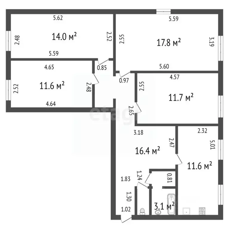 4-к кв. Санкт-Петербург Горелово тер., ул. Коммунаров, 124 (86.8 м) - Фото 1