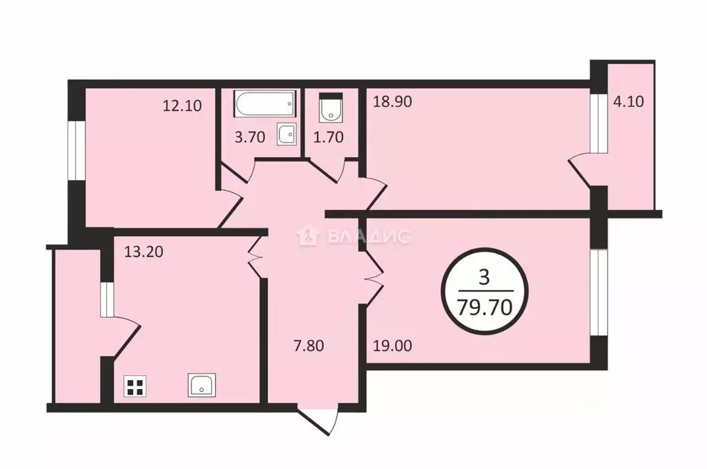 3-к кв. Владимирская область, Владимир ул. Нижняя Дуброва, 3 (79.7 м) - Фото 1