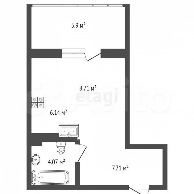 Квартира-студия, 32 м, 16/24 эт. - Фото 0