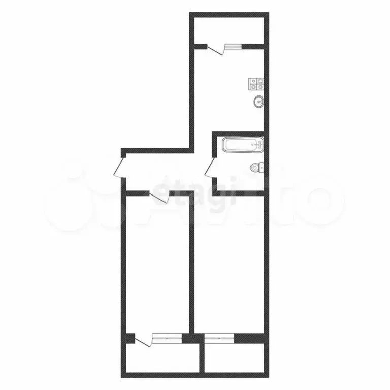 2-к. квартира, 59,6 м, 6/9 эт. - Фото 0